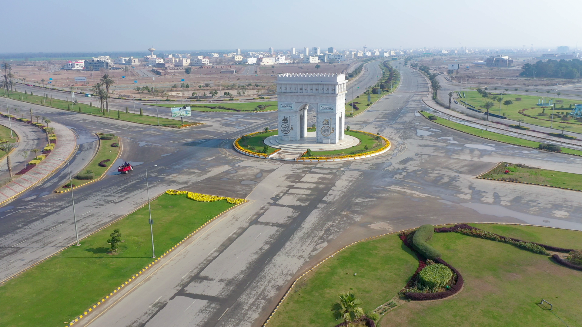 Arial View of DHA Multan's Main Boulevard